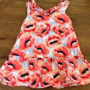 Janie and Jack Floral Sleeveless Dress with Ruffle Details size 3